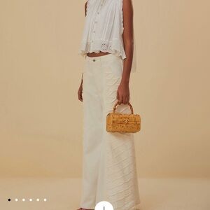 NWOT FARM Rio White Crochet Pants Size 29